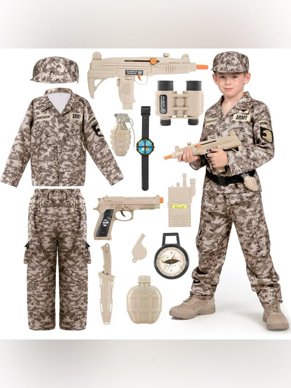 Spooktacular Creations Army Costume for Boys,